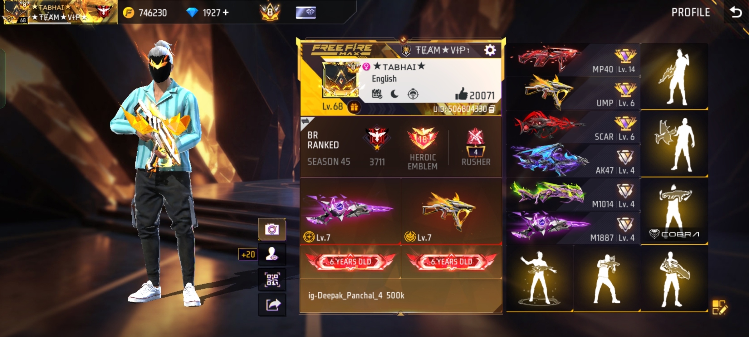 Free Fire Profile Tabhai